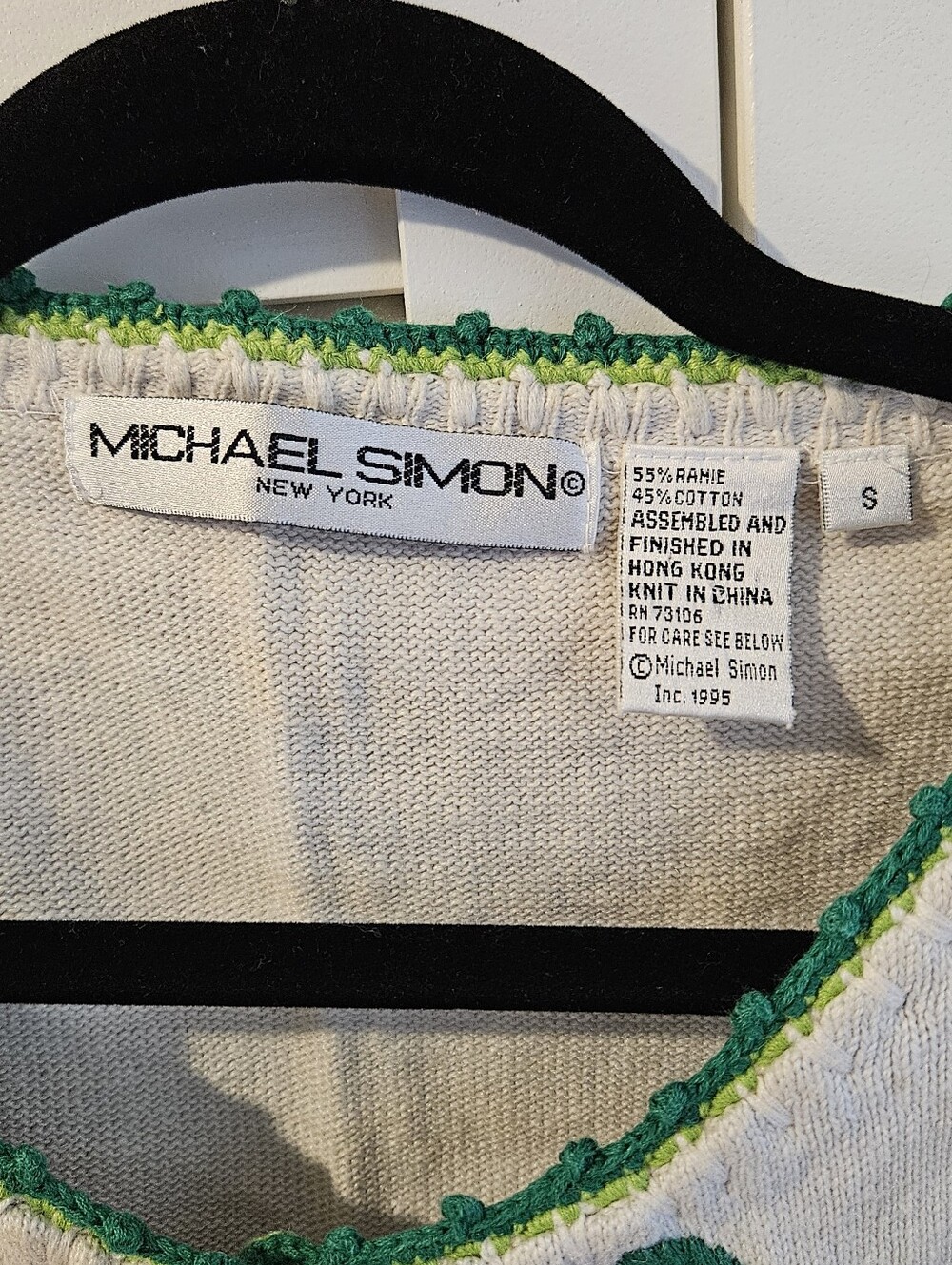 Vintage Michael Simon White Short-Sleeve Watermelon Print Button Cardigan - Picture 6 of 9